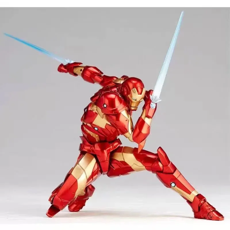 Marvel 17cm Iron Man Mk37 Blood Armor Movable Ornaments Yamaguchi Style Box Articulate Joints Moveable Action  Surprise Gift