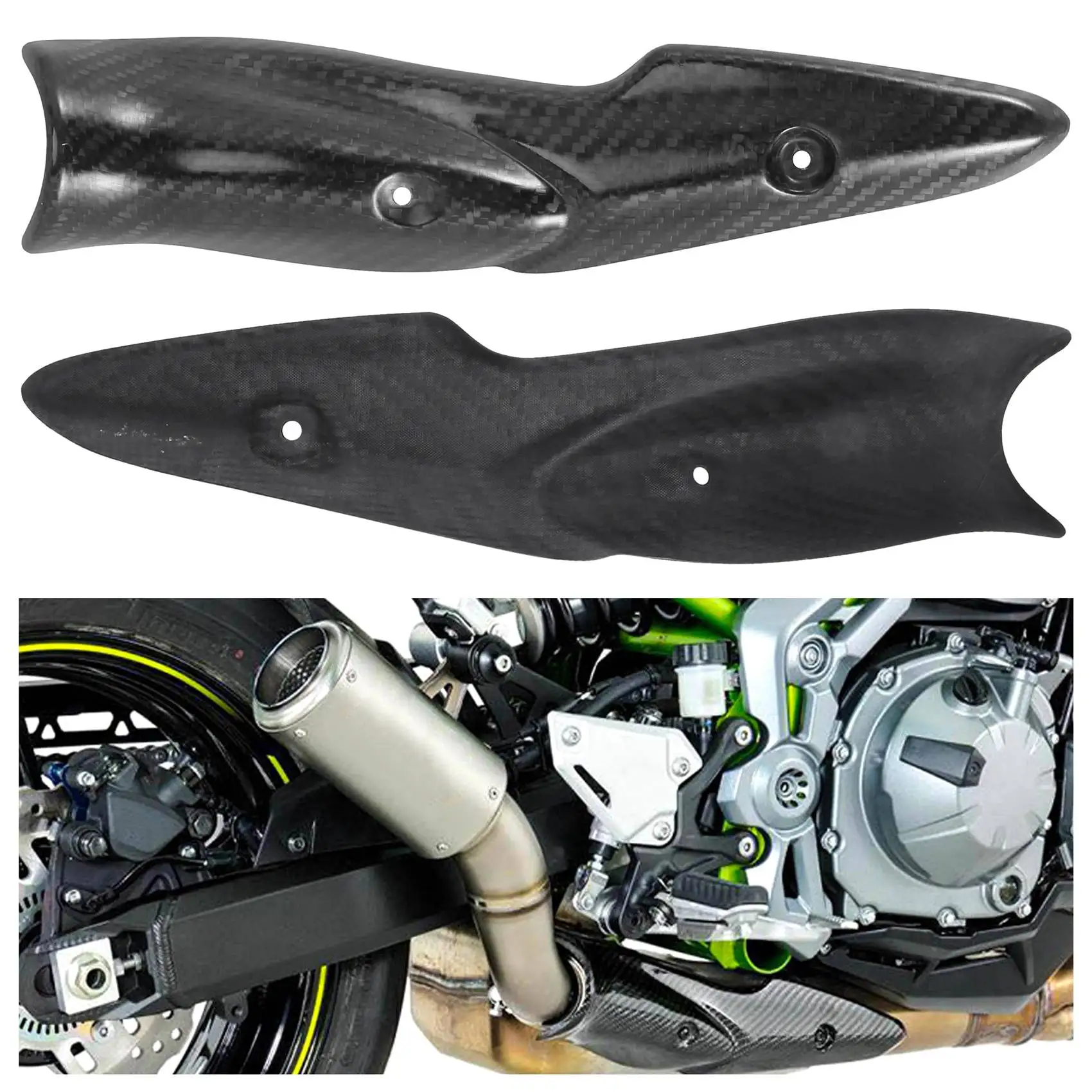 

AM-For Kawasaki Z900 2017-2019 Motorcycle Exhaust System Middle Link Pipe Carbon Fiber Heat Shield Cover Guard Anti-Scalding She