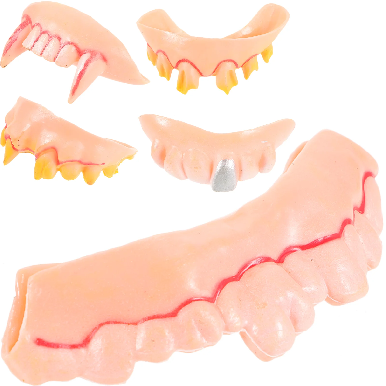 5 szt. Halloween sztuczne zęby cukierki zabawna zwariowana sztuczna zabawka na/poślizgową płytkę drukowaną