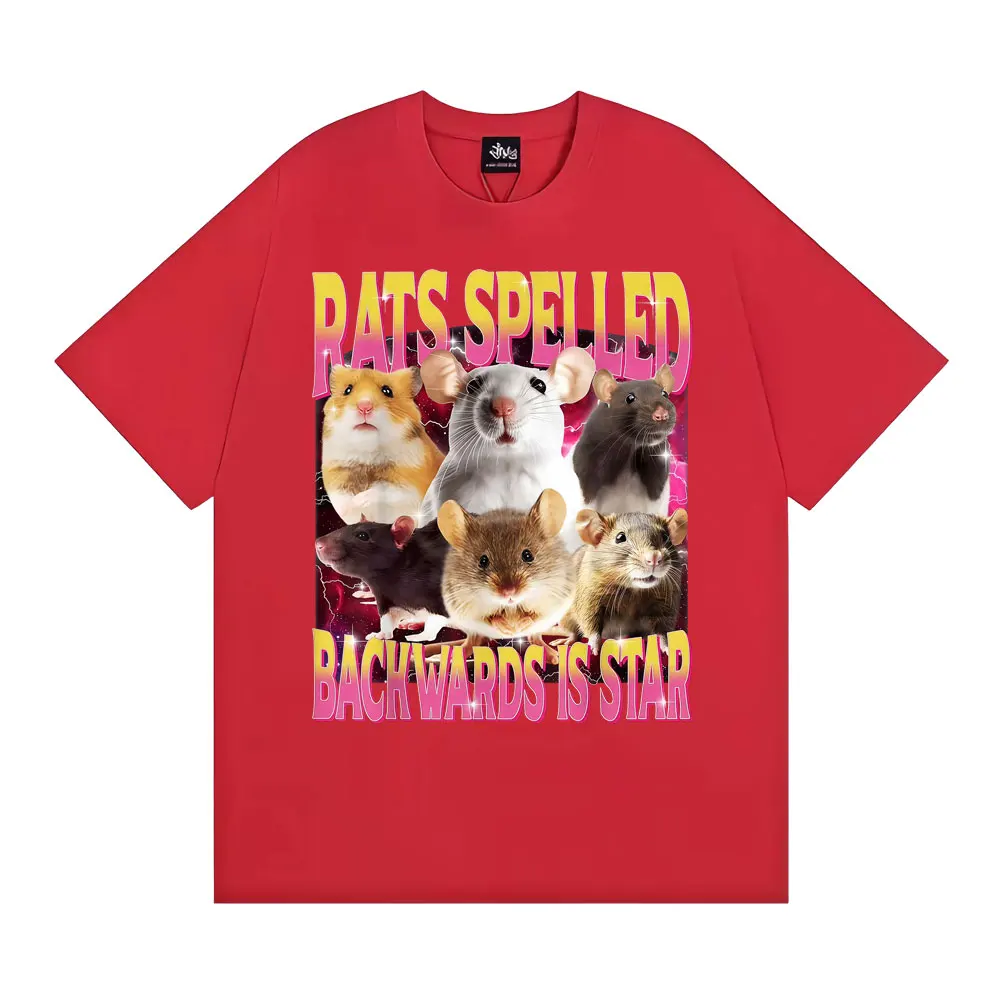 Rats Spelled Backwards Is Star Funny Rat Meme T Shirts Men Women Retro Humor Short Sleeve T-shirts Oversized 100% Cotton T-shirt