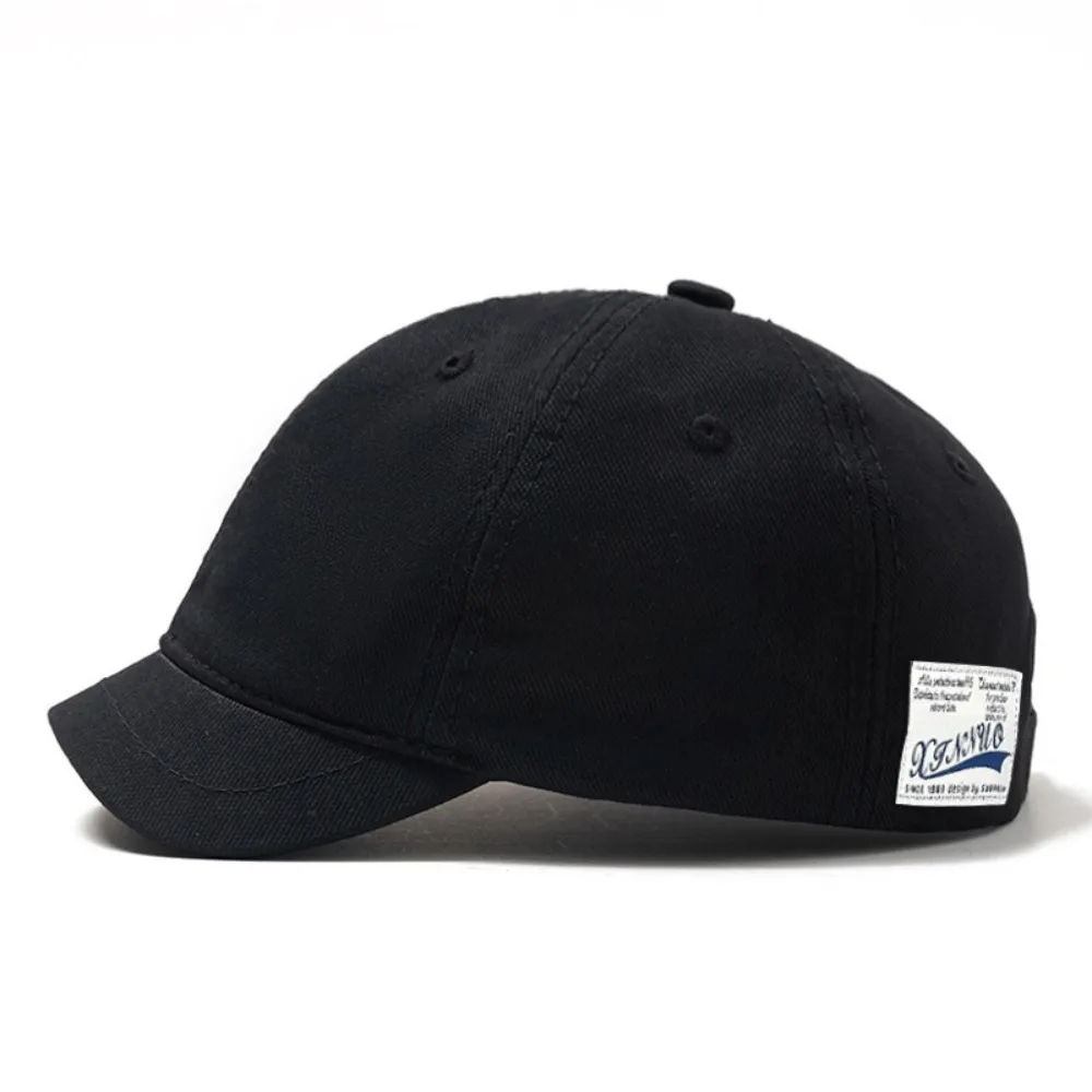 Vintage Short Brim Baseball Cap Cotton Adjustable Sunscreen Hat Fastener Tape Nylon Low Profile Caps Men Women