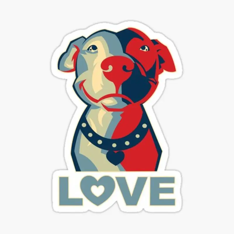 Pitbull - LOVE Sticker for Laptop Decor Bedroom Car Cute Cartoon Art Fashionable Public Suitcase