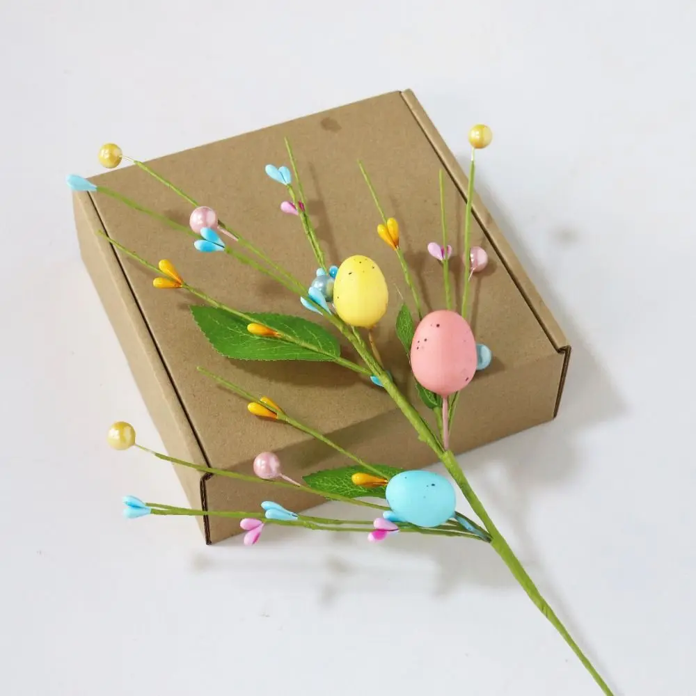 Colorful Easter Egg Tree Branch Festival Handmade Artificial Easter Egg with Foam Eggs DIY Bouquets Happy Easter Decorations