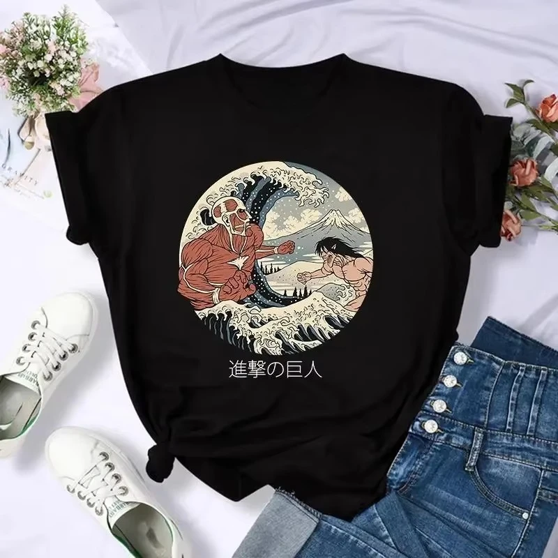 2026 New Attack On Titan Sakura Anime T Shirt Oversized Unisex Streetwear Cherry Blossom Survey Corps Graphic Tee