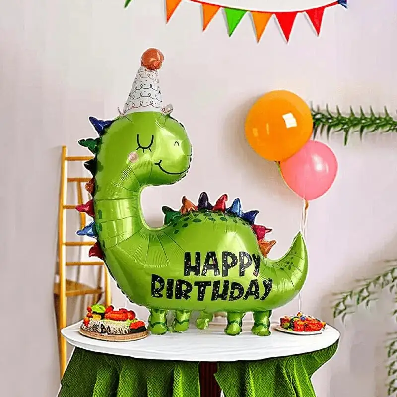 DIY Decor Birthday Dinosaur Aluminum Film Balloon Set Fashion Home Green Dinosaur Style Balloons For Children's Boy Parties