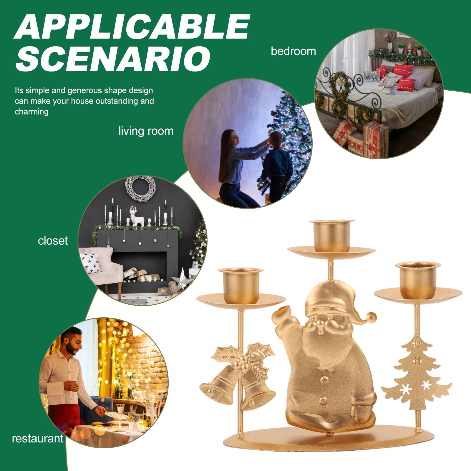 2 قطعة مجموعة شمعدان عيد الميلاد المنزلية ريفي الحديد حامل الفن الخالدة تصميم الرجعية الشمعدان الزخرفية للعيش