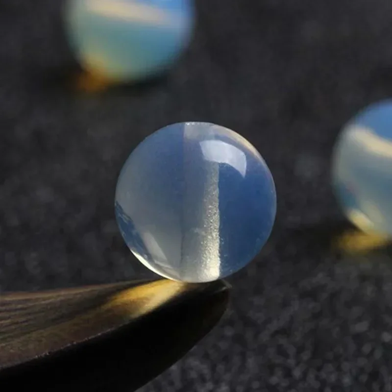 4a-Натуральный-Белый-Опал-Кварц-Кристалл-Один-Бусина-diy-Ювелирные-Изделия