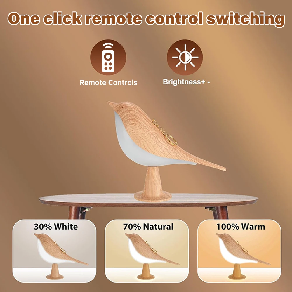 LED Night Light 3 Colors Touch Switch Bedside Light Dimmable Bird Lamps Lasting and Durable Protection Eye Warm Home Decorations