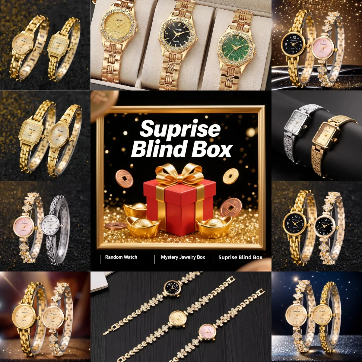 

Mysterious Wristwatch Gift Box Set, Luxury Watch Blind Box, Random Surprise Holiday Watch Mystery Box for Your Loved Ones