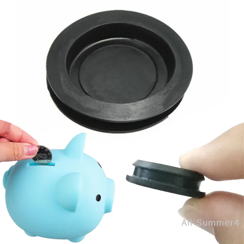 

2/4pcs Black Plastic Money Boxes Stopper Cover Money Saving Box Piggy Bank Closure Plug Stopper Cover Replacement