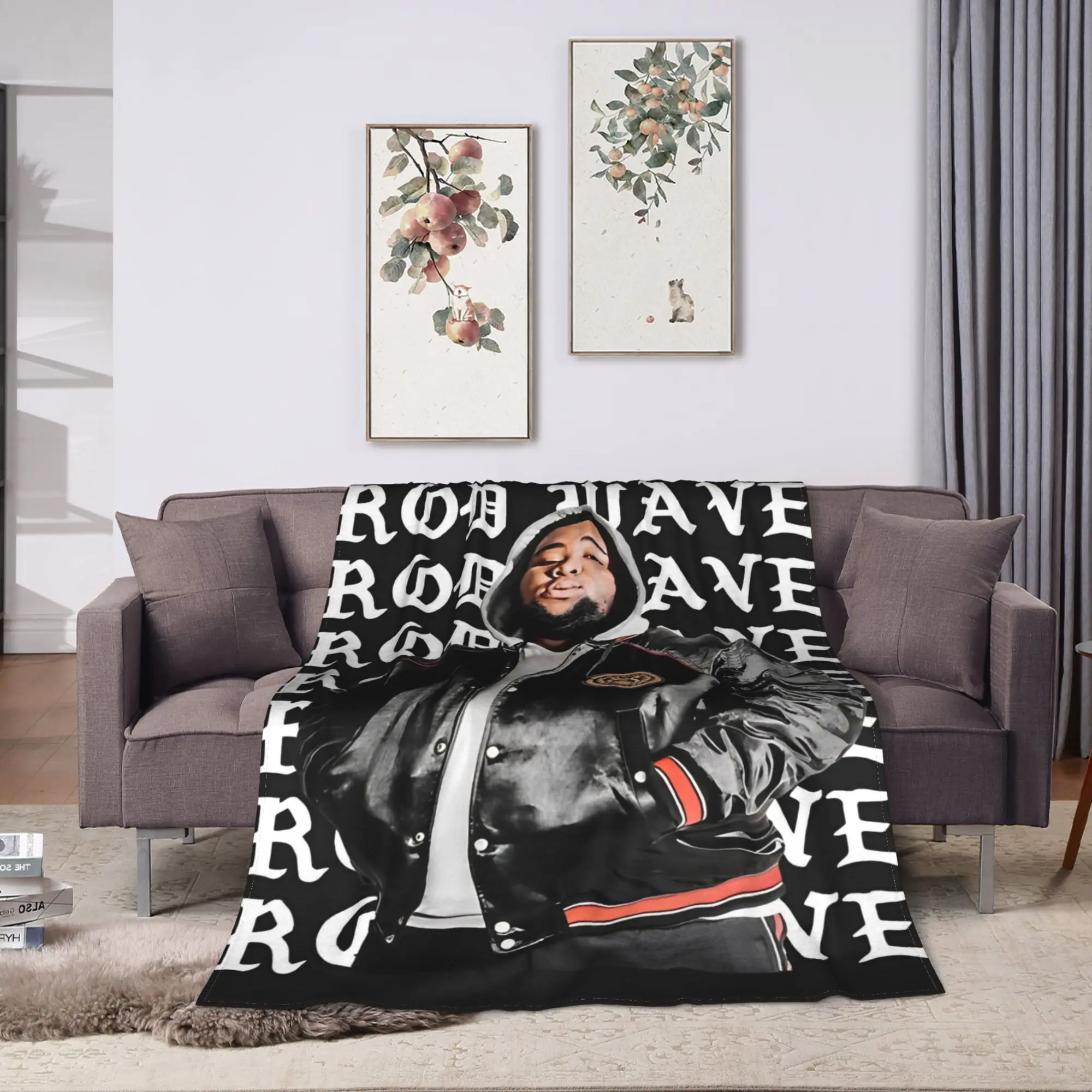 Rapper rod wave  Blanket  Travel Flannel Throw Blanket For Couch Chair Sofa Bed Soft Custom Quality Bedspread Gift