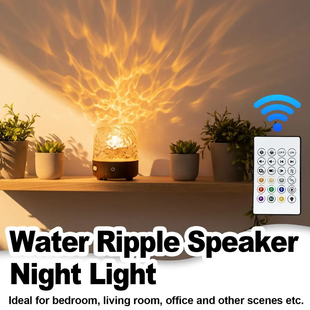 LED Water Ripple Night Light Wireless Bluetooth Speaker Touch Control Battery Portable Table Lamp Bluetooth Sound Lamp Sleep Led