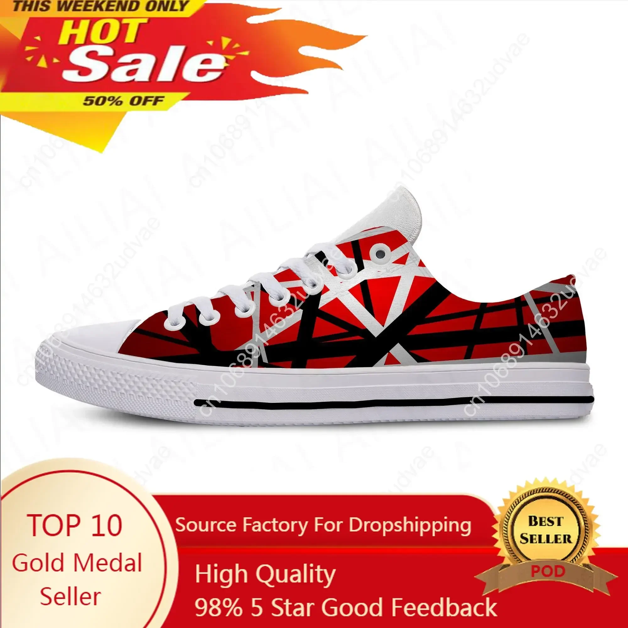 

Hot Summer Cool EVH 5150 STRIPES Fashion Lightweight Classic Canvas Shoes Men Women Casual Sneakers Low Top Classic Board Shoes