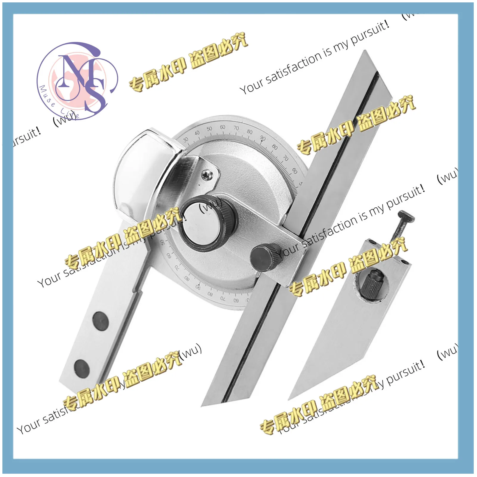 360 Degree Steel Universal Bevel Protractor Angle Finder Measuring Ruler W/ Magnifying Glass