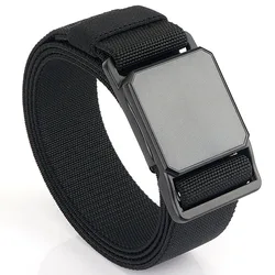 2023 New Quick Release Magnetic Buckle Tactical Belt For Men Brand Designer Mens Elastic Military Belts Outdoor Casual B1397