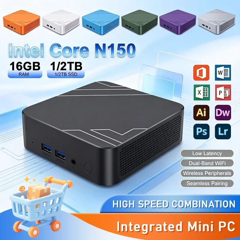Light‑Weight High‑Speed Mini PC Core N150 Windows11 16GB RAM 2TB SSD WiFi 6 Bluetooth 5.2 Practical Business‑Ready Mini Host