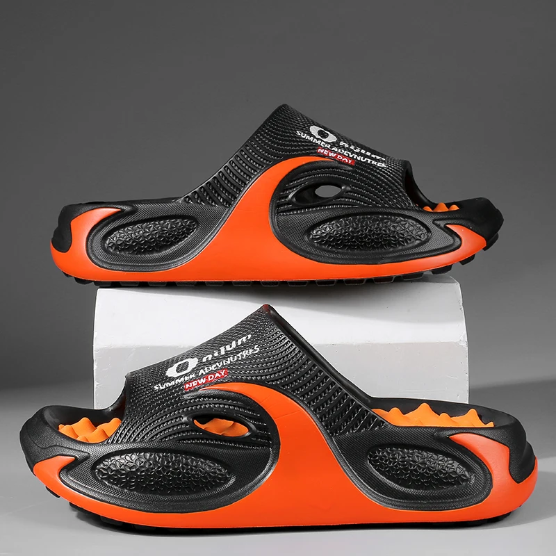 

Летние мужские массажные тапочки нового дизайна, сандалии для дома и улицы, пляжные повседневные туфли, мягкие шлепанцы из ЭВА, домашние тапочки для мужчин и пар