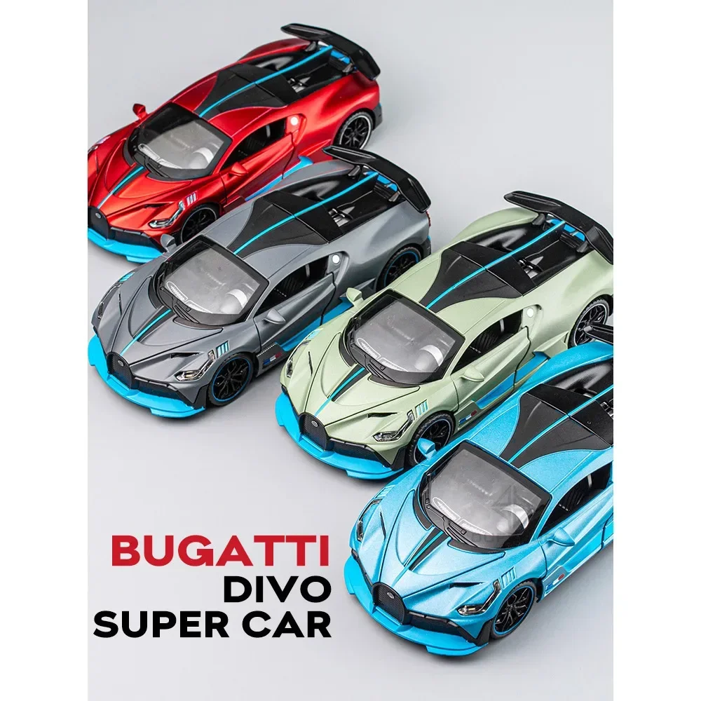 1/32 Legierung Druckguss Metall Spielzeug auto Modell Bugatti Divo Spielzeug Fahrzeuge Miniatur Automodell mit leichtem Spielzeug für Jungen Kinder Weihnachten Gi