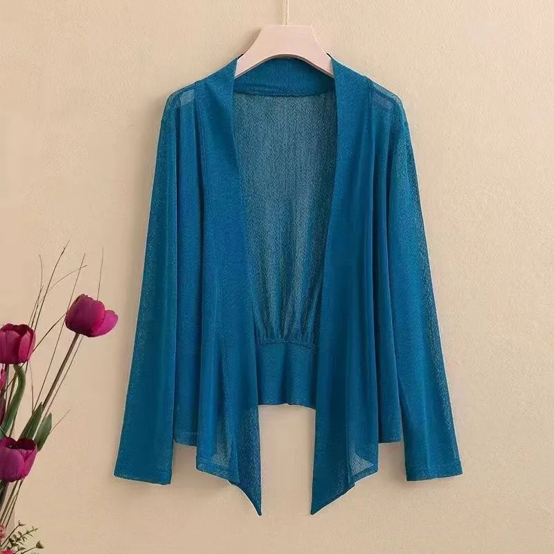 

Women Spring Summer Sun Protection Clothing Shawl Oversized Outerwear Female Long Sleeve Cardigan Shirt Women Thin Coat Jacket