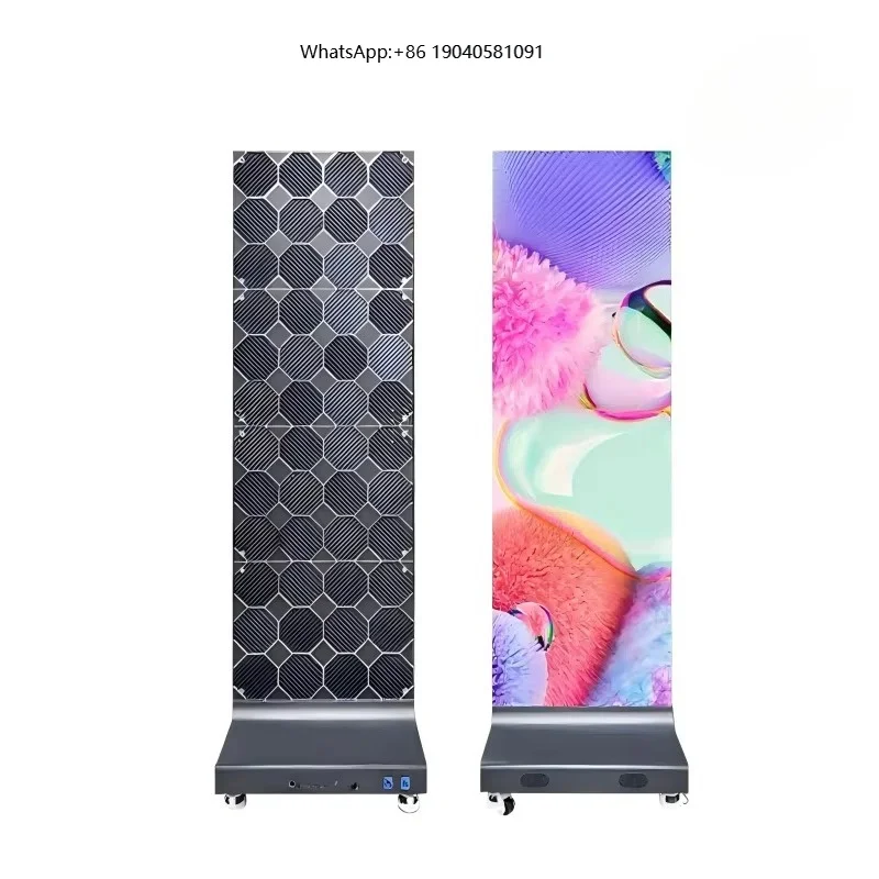 Vertical Pulley Commercial Outdoor LED Digital Poster with CMS Animation Text Display for Elevator Shopping Mall & Retail Store