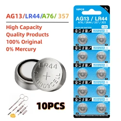 High Capacity 4-100pcs LR44 Batteries L1154F AG13 SR44 A76 Premium Alkaline Battery 1.5V Button Coin Cell Battery for Watch T