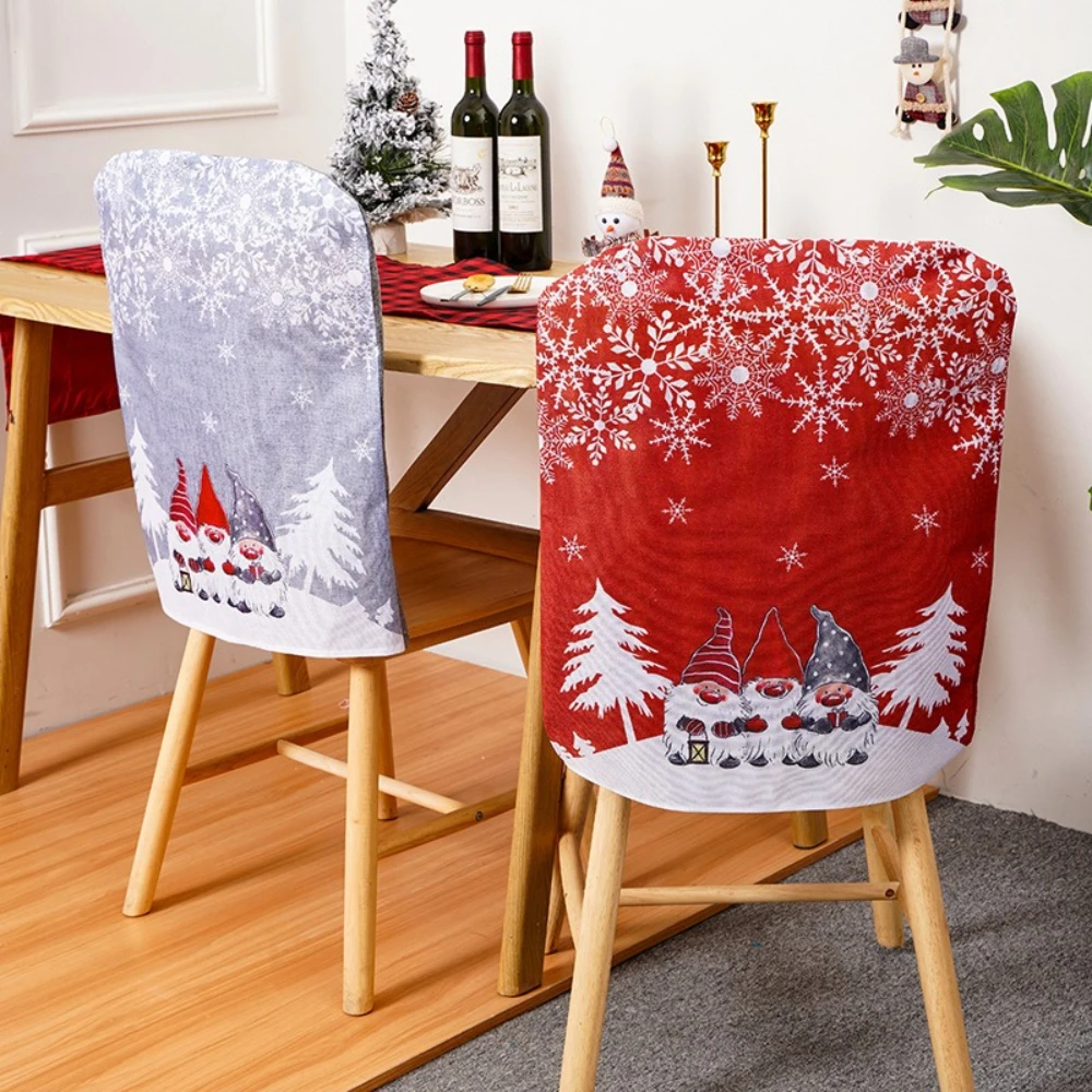 

New Christmas Decoration European and American Style Cartoon Forest Old Man Chair Cover Non-woven Fabric Santa Claus Chair Cover