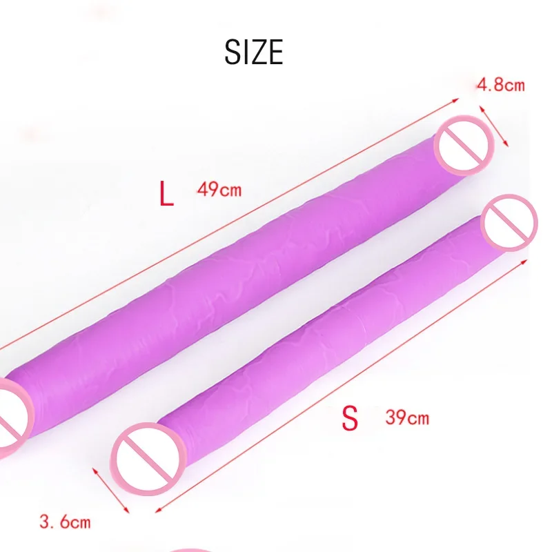 Liquid Silicone Double Headed Dildo 39/49cm Long Dildos Realistic Penis Big Dick Sex Toys for Women Lesbian Anal Butt Plug