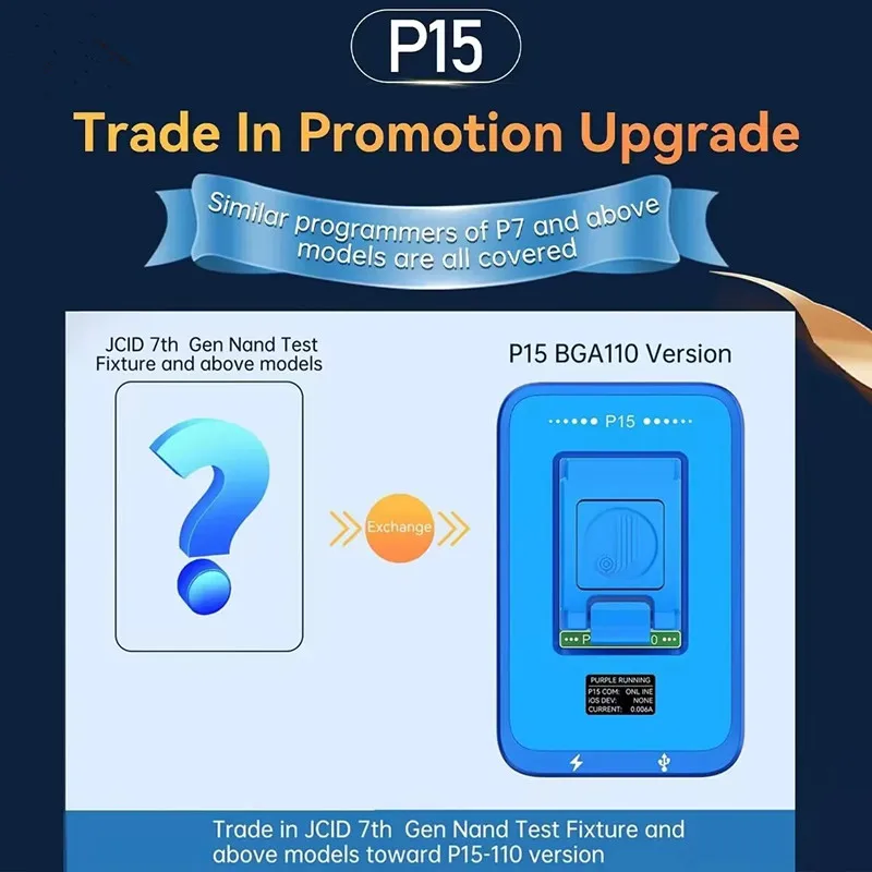 JCID P15 BGA110 Trade In Promotion Upgrade For JC P13/P14 Pro P11/P7/P7 PRO/P7S/P8 Pro 1000S Programmer Need Provide Old Host SN