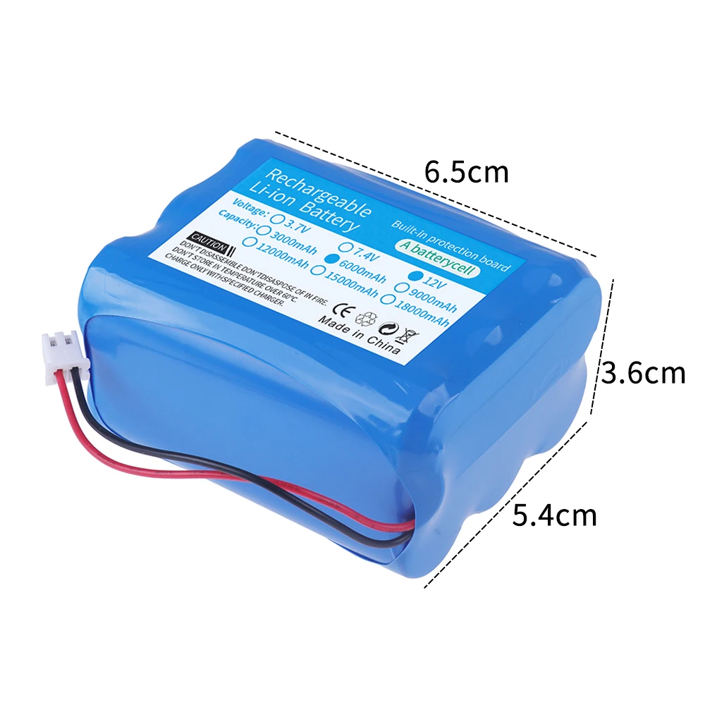 Batteria agli ioni di litio 12V 3000MAH 6000/ 8000mah 3s 12.6V 11.1v 18650 batteria ricaricabile per Monitor Ups batteria per telecamera CCTV