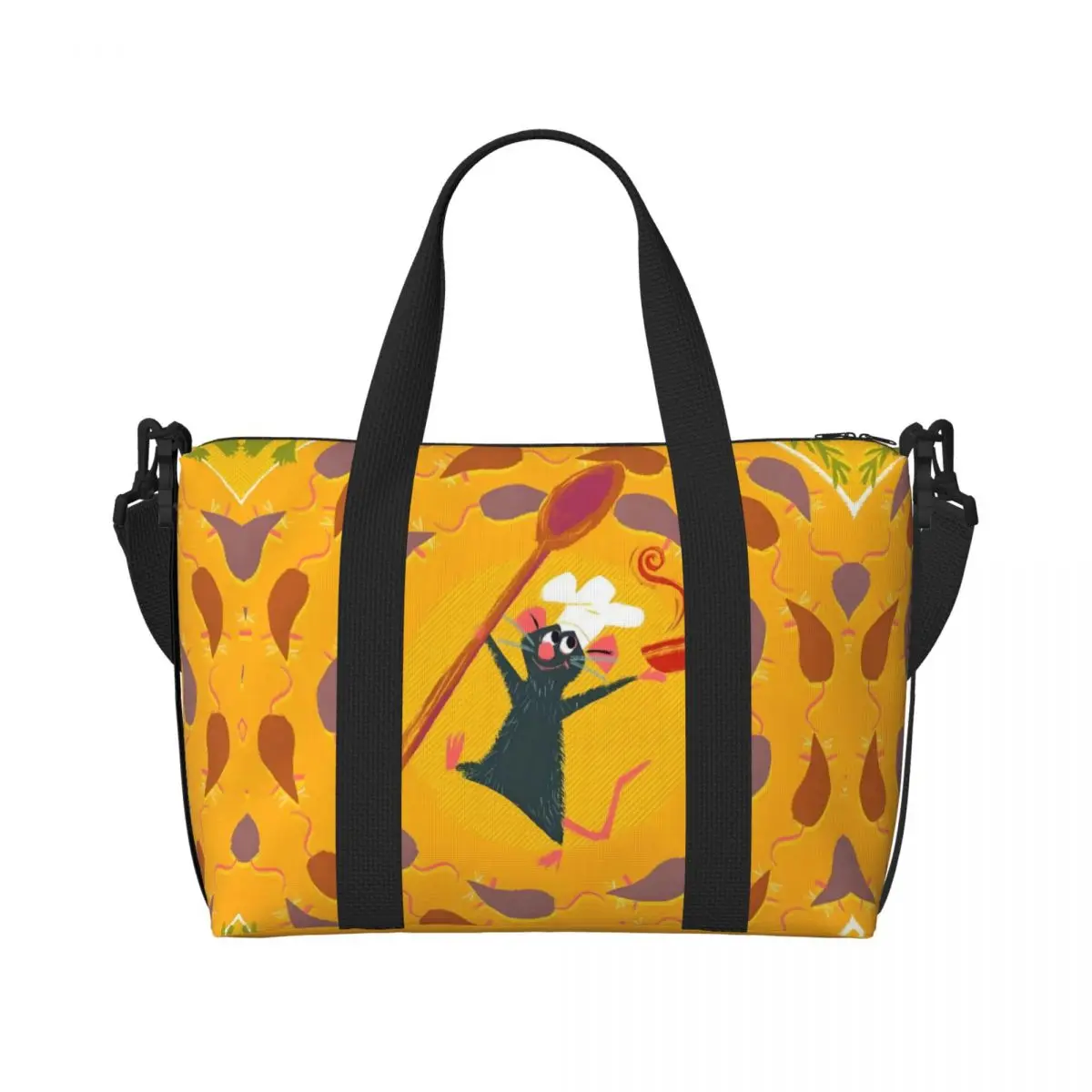 

Custom Ratatouille Tote Bag Women Large Capacity Comedy Cartoons Beach Gym Shoulder Travel Bag