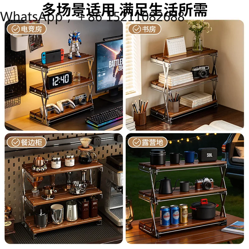 SCY Shelf Kitchen Desktop Solid Wood Folding Storage Shelf Desk Water Cup Tea Set Multi-layer Shelf