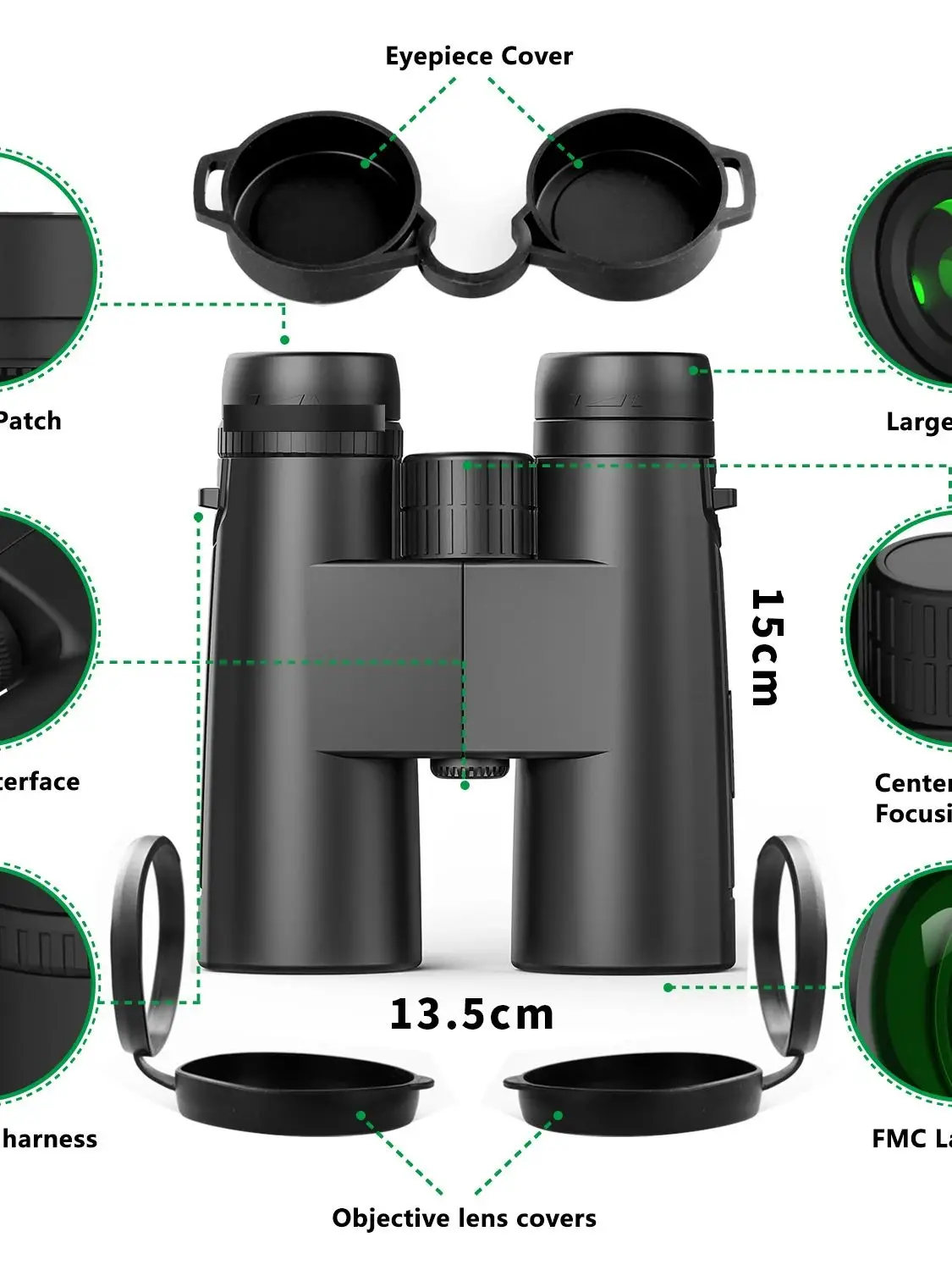 12x42 High Powered Binoculars for Adults | Includes Phone/Tripod Adapters for Stable HD Capture | Superb Low Light Vision & Larg