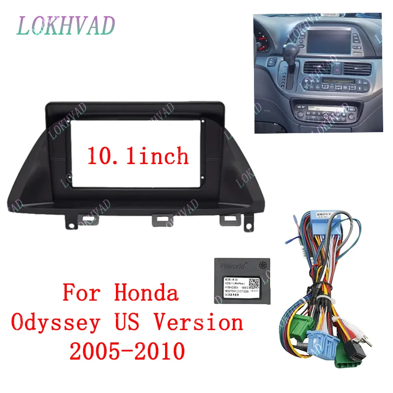10 Inch Car Frame Fascia Adapter Canbus Box Android Radio Dash Fitting Panel Kit For 2005-2010 Honda Odyssey US Version