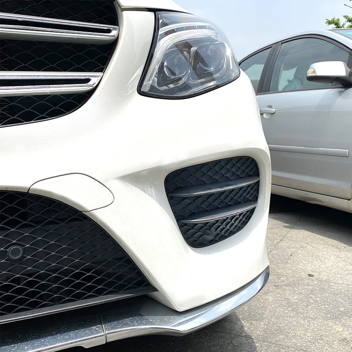 Front Bumper Fog Lamps Grille Cover Frame Body Kits stickers  For Mercedes-Benz GLE GLS GLE Coupe W166 X166 C292 AMG 2016-2019