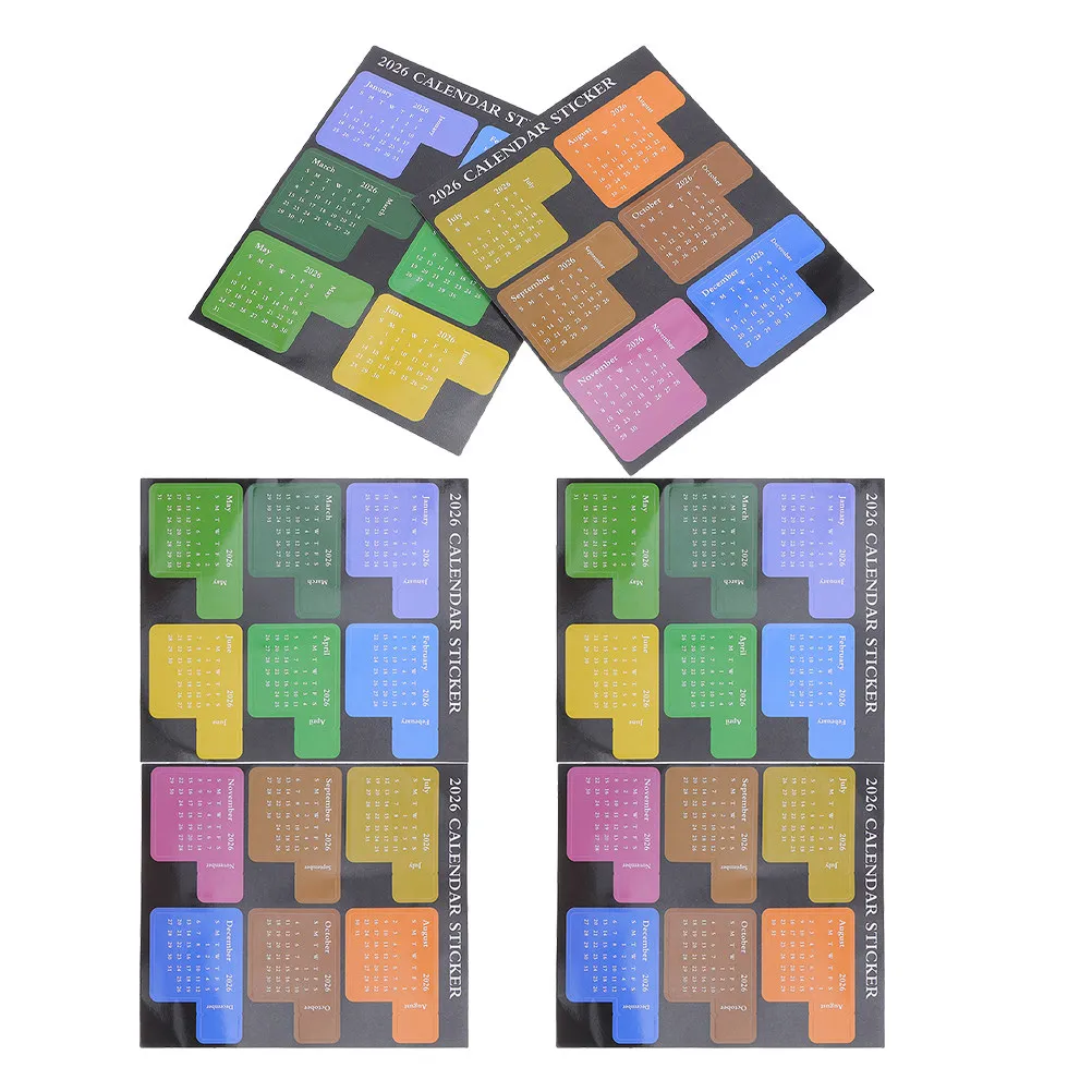 

6Pcs Schedule Calendar Stickers 2026 Monthly Planner Adhesive Index Divider Tabs Notepad Calendar Decals Notebooks Dividers Tabs