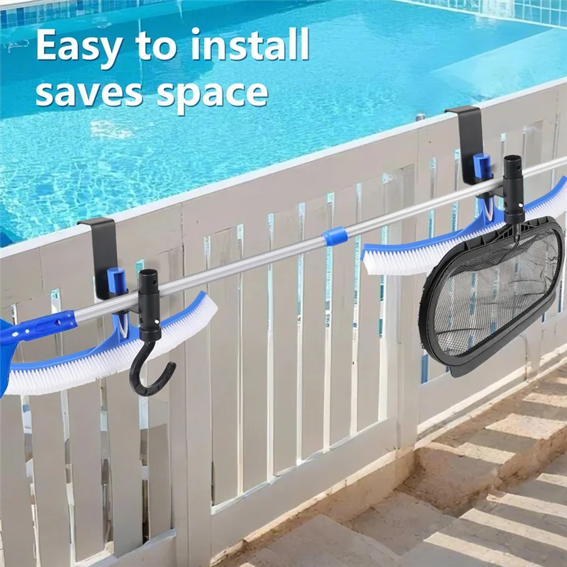 

WW-4 Pcs Pool Fence Hooks Suitable For Swimming Pool Fences (Black) Pool Skimmer Pole