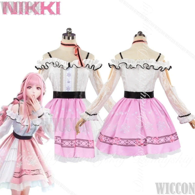 Nikki Infinity Nikki Gioco Cosplay Parrucca rosa doppia torsione The Dress Up Adventure Abito rosa Vestito di carnevale Abito completo Halloween