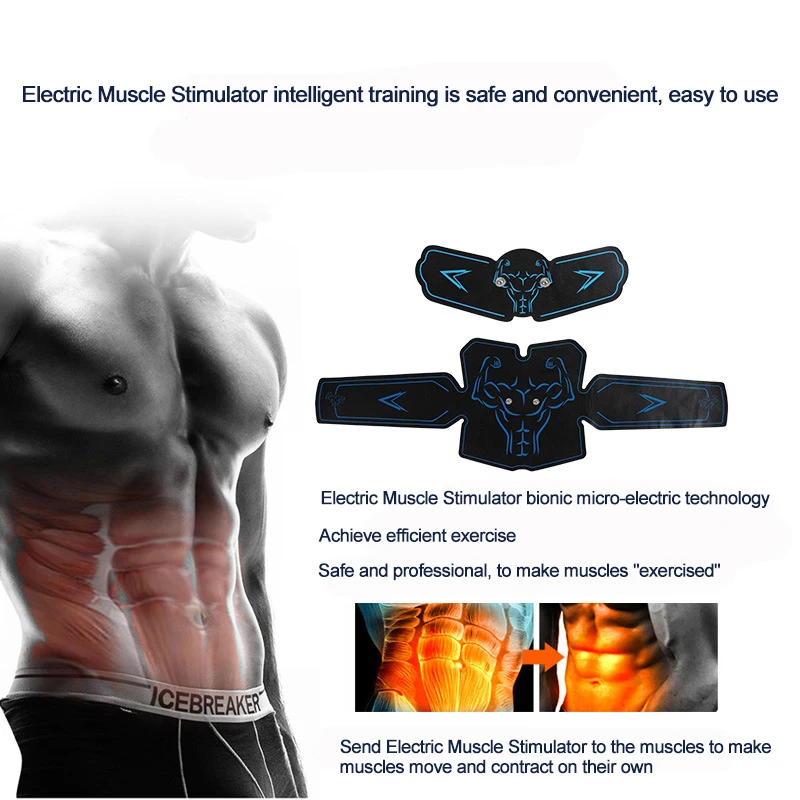 

Smart Fitness Electric Muscle Stimulator Toner Abdominal Toning Belt Abdominal Trainer EMS Loss Weight Equipment Body Massager