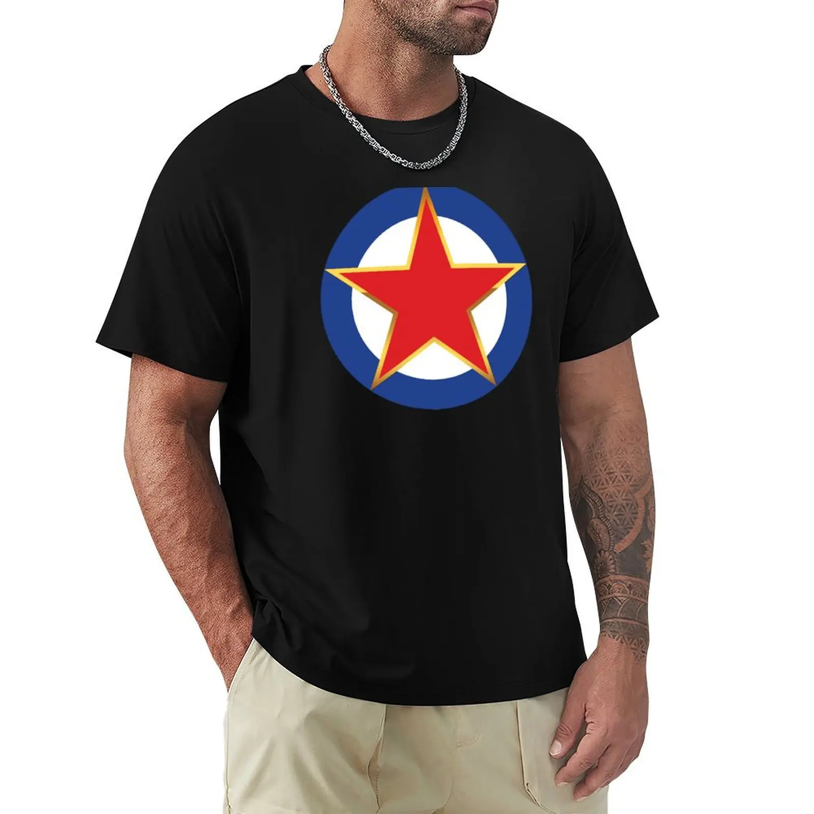 Ex Yugoslavia Jugoslavija SFRJ Air Force Ratno Vazduhoplovstvo Grb Zastava T-Shirt Holiday Party T-Shirt for Men