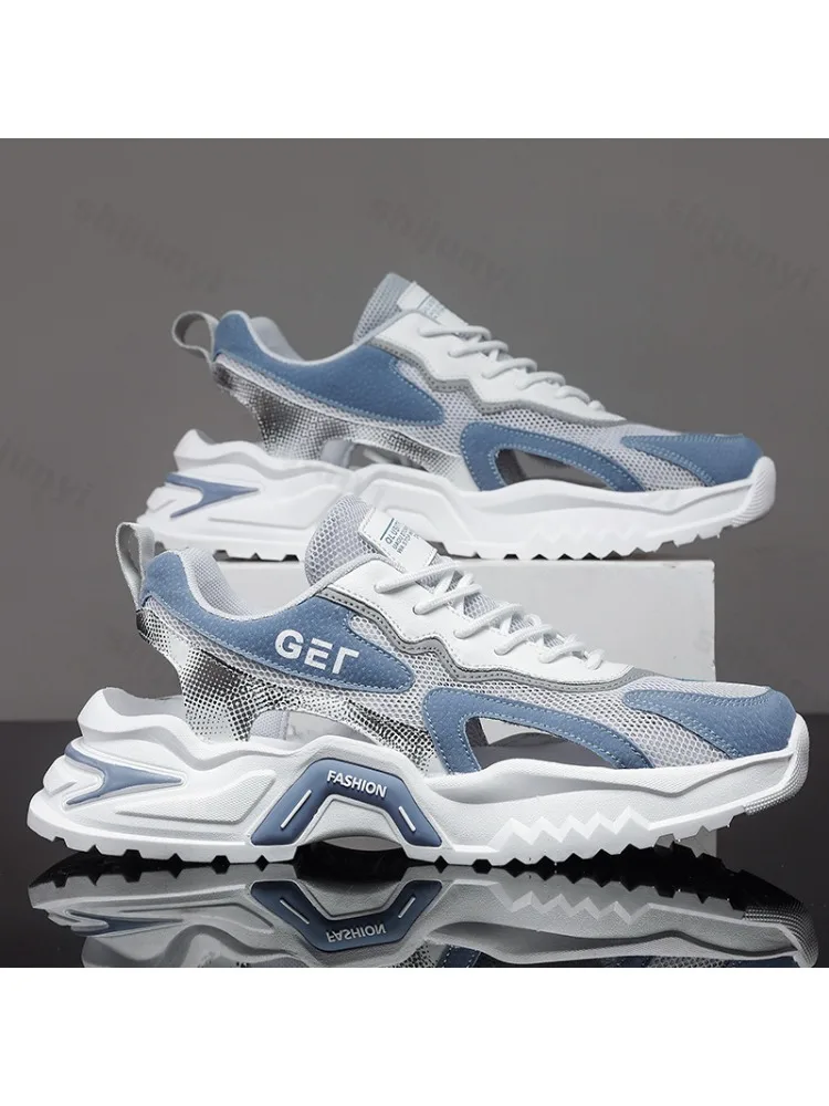 Hommes sandales maille respirant chaussures hommes confortable antidérapant à la mode sandales décontractées 2025 nouveau creux hommes baskets sandale