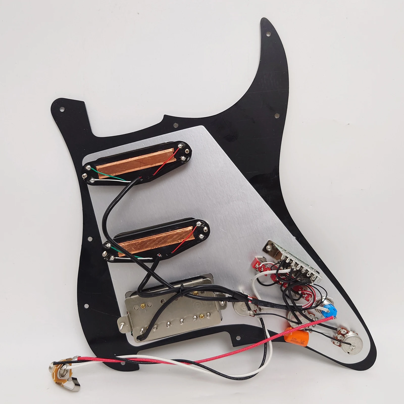 Left Handed Guitar Prewired Loaded Pickguard Set,with Kill Switch Coil Splittin SSH Alnico 5 Humbucker Pickups for ST Guitars