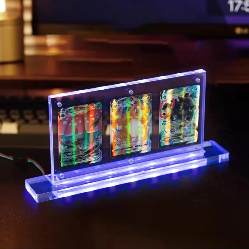 

Modern Environmental Protection Light Emitting Diode Light Trading Card Holder Transparent Acrylic 35PT Card Display