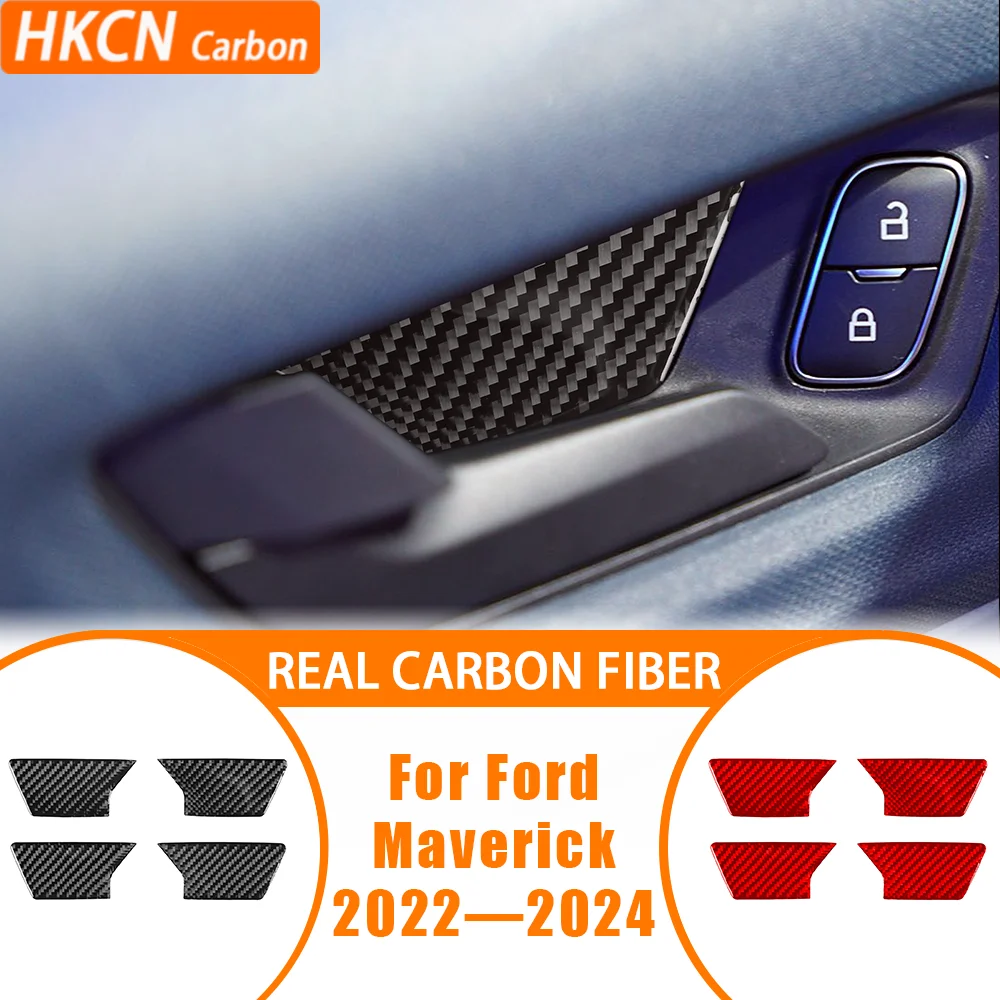 

For Ford Maverick 2022—2024 Carbon Fiber Inner Door Berral Panel Decal Car Interior Accessories Cover Trim Sticker Modification