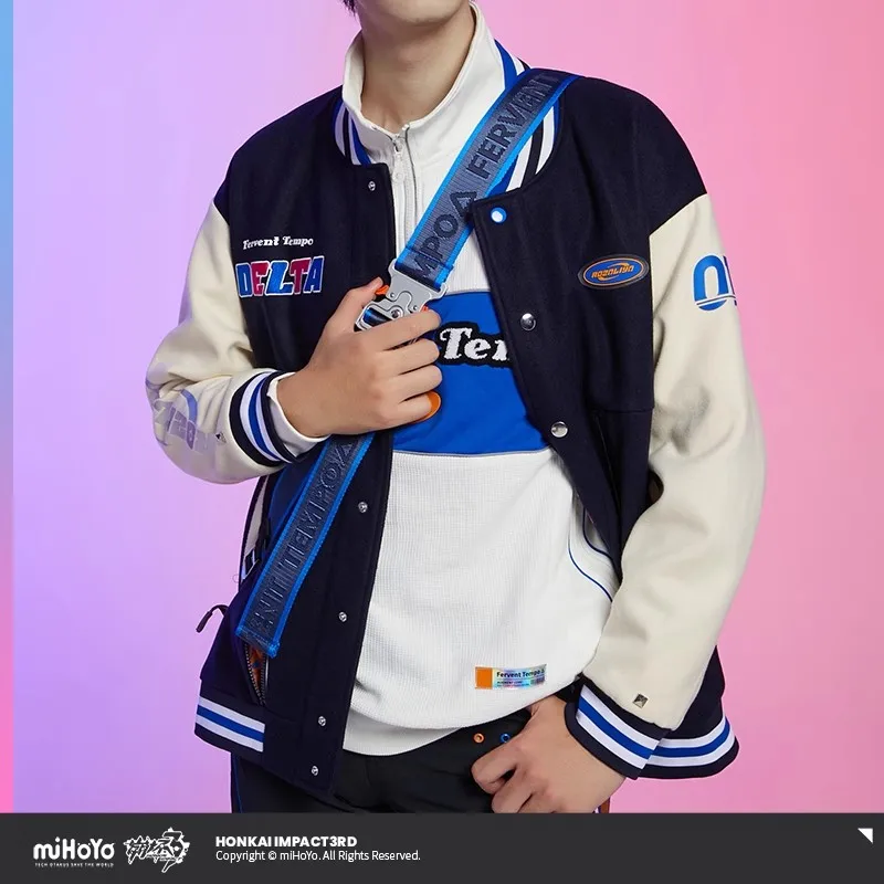 Official Genuine Honkai Impact 3rd Frenzy Blues 8-BIT Frenzy Theme Baseball Shirt Jacket miHoYo Anime Peripheral Gift