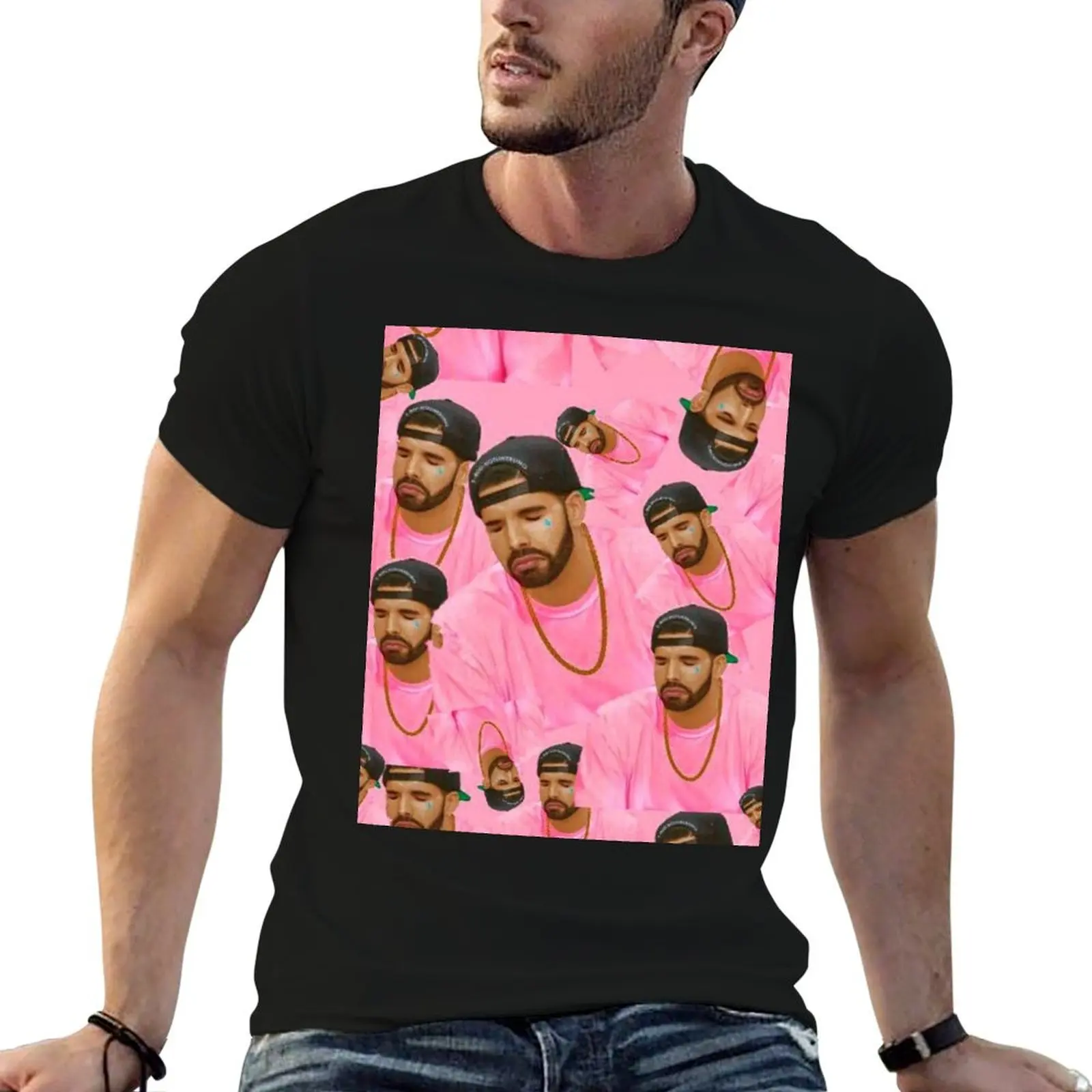 Drake Face Mask, Hotline Bling, Washable & Reusable, Designer Face Mask, Pink Aesthetic T-Shirt anime stuff cotton t shirt men