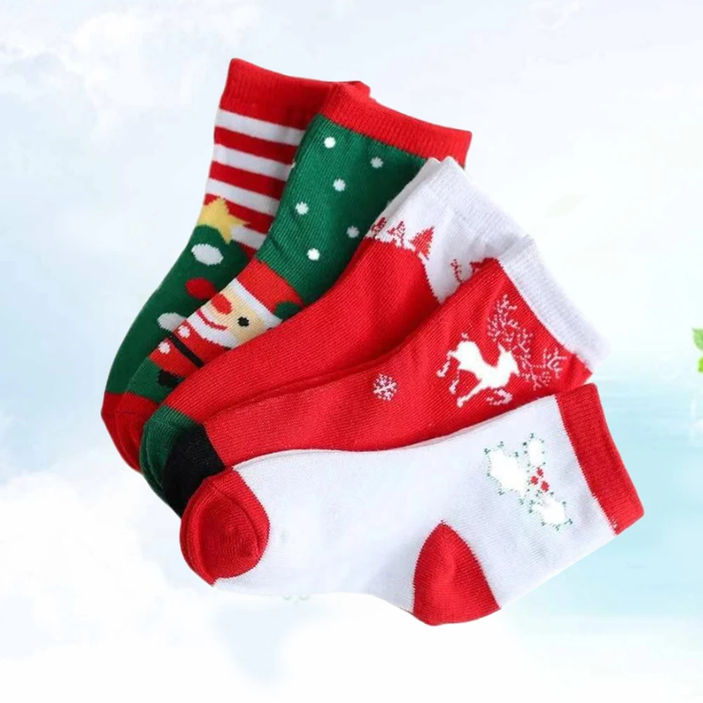 

Christmas Cotton For Kids Cartoon Pattern Toddler Socks Festive Gift 7-13 Years Old Soft Comfortable Stretchable