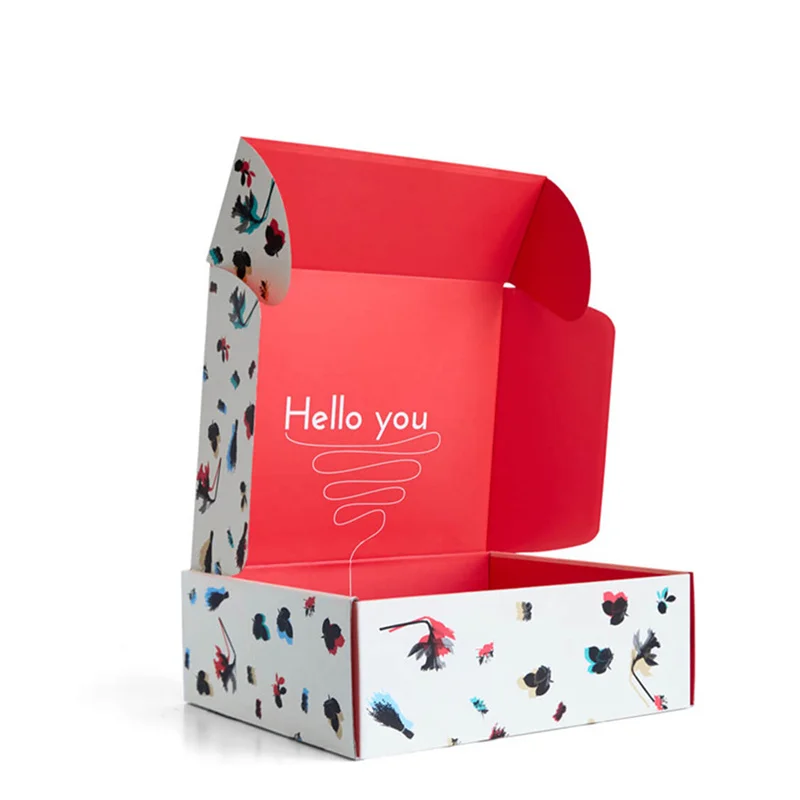 500pcs Free Sample Custom Logo White Color Cosmetic Corrugated Packing The MOQ of 100 pieces Mailer Box Shipping Paper Box wj98