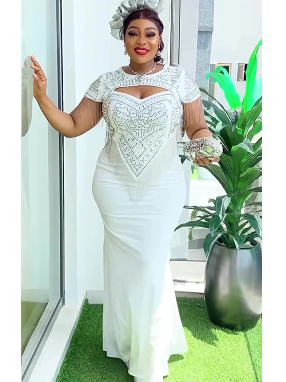 Plus Size African Party Dresses for Women Sexy Bodycon Maxi Dress Elegant Turkey Wedding Evening Gowns Ankara Outfit Robe 2024