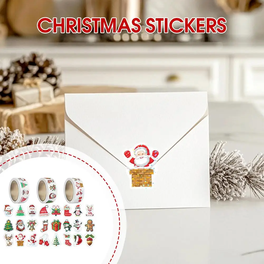 2.5cm / 0.99" Laser Cartoon Christmas Stickers Christmas Sticker Wrapping Stickers Stationery Label Reward Gift Scrapbook R9Q3