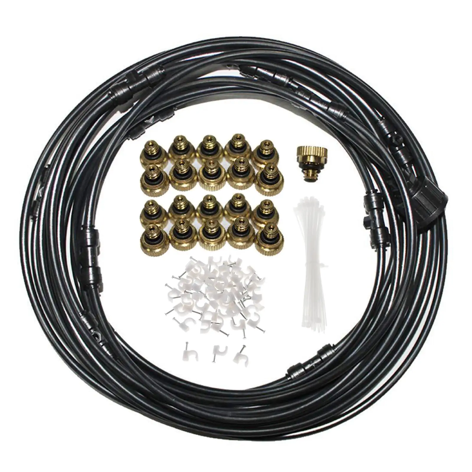 Misting Cooling System 49 FT Hose 21 Nozzles Patio Garden Mister Sprinkler Fog Spray Water Mist for Outside Greenhouse Yard